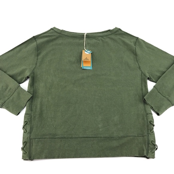 prAna Women's Ostara Hemp Boat Neck Green Sweater - Picture 5 of 6